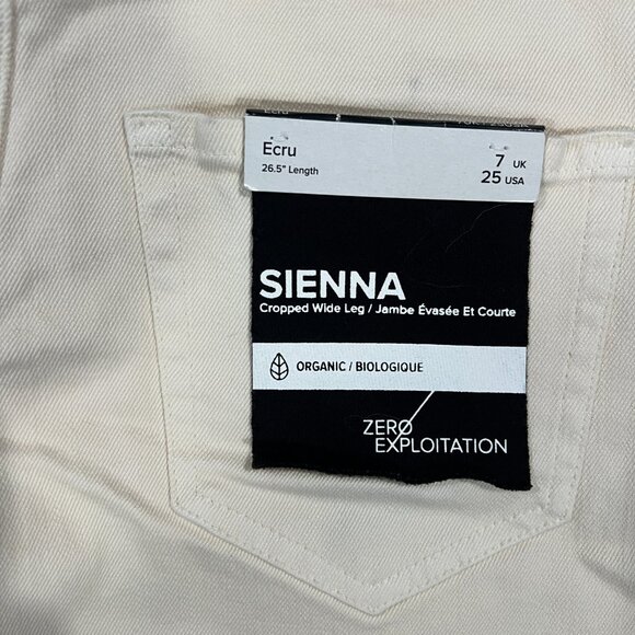 NWT Outland Denim Sienna White Jeans Cropped Wide Leg Size 25 - Picture 11 of 12